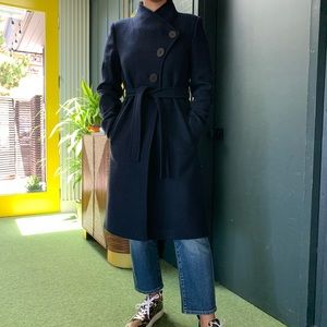 MANGO wool double breasted coat US S
